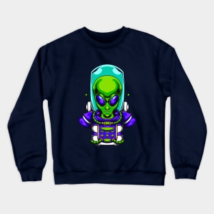 Space Time Big Head Alien Crewneck Sweatshirt